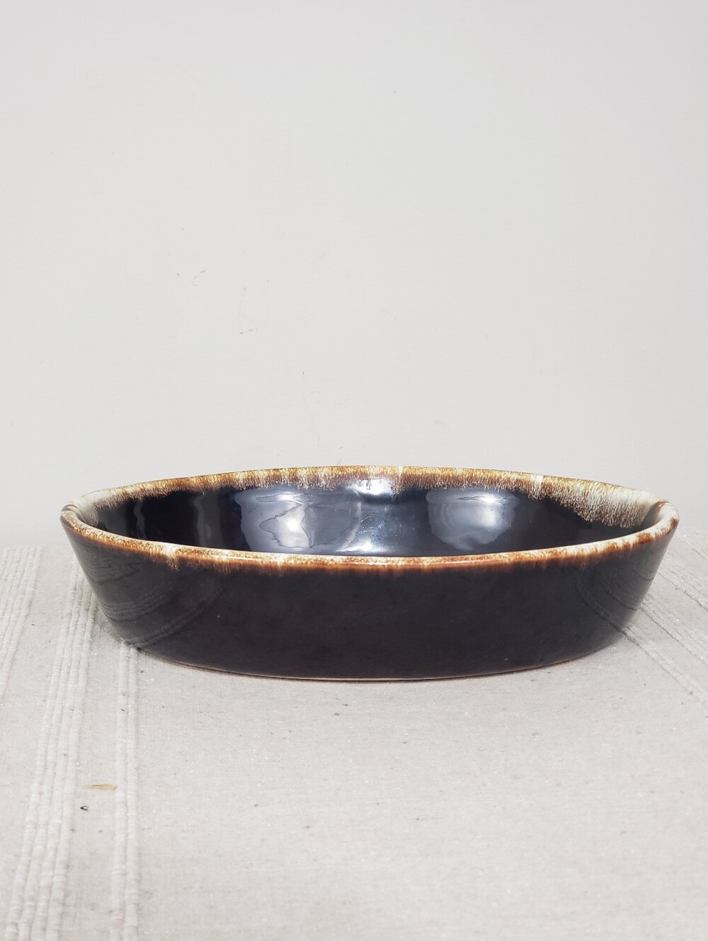 Vintage Pfaltzgraff Gourmet Brown Drip Glaze Oval Serving Platter